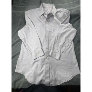 Brooks Brothers Shirt Mens 17 - 34 Plaid Madison Classic Non Iron Supima Cotton